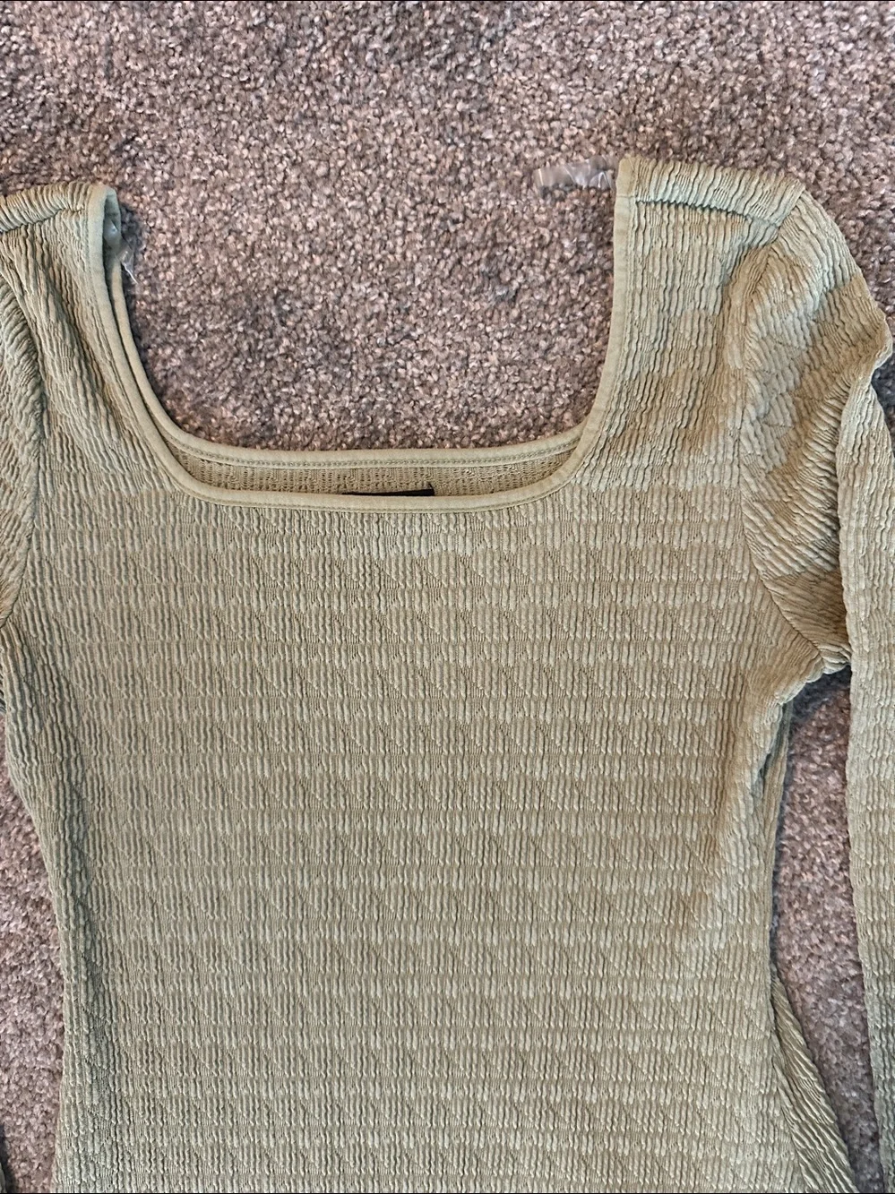 art class Olive Green Square Neck Long Sleeve Knit Top